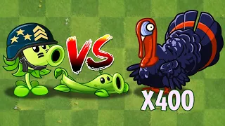 PVZ 2 Challenge - 15 Plants Max Level Vs 400 Zombies Turkey