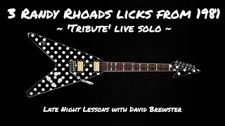 3 Randy Rhoads Licks From 1981 (Live Solo)
