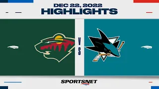 NHL Highlights | Wild vs. Sharks - December 22, 2022