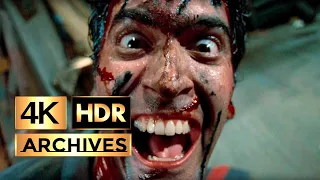 Evil Dead 2 [ 4K - HDR ] -Laughter and Dance Scene - Ash goes crazy (1987)