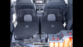 Demonstration of 2021 Ford Bronco 2 Door Rear Seats Folding Down Flat