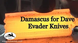 Damascus steel for Dave Evader Knives.