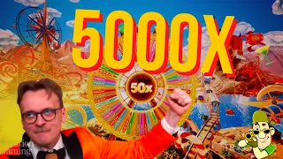 50x Multiplier 5000x 🤑 Crazy Time BIG WIN!!!!!