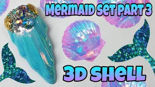 🧜‍♀️ MERMAID SHELL | Gel polish nail art design | Mermaid set part 3