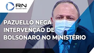 Ex-ministro Pazuello nega intervenção de Bolsonaro no Ministério da Saúde