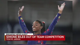 Olympic champion Simone Biles out of team finals with apparent injury