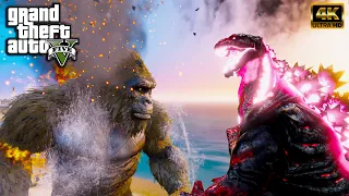 Kong Vs Shin Godzilla Epic Fight (GTA V Mod)
