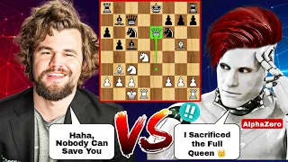 AlphaZero (4K Elo) Sacrificed His FULL QUEEN Against Magnus Carlsen in the Opening | Chess | Magnus