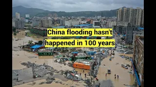 China flooding 100 years, it's never happened Cities under water Typhoon "Sanba"