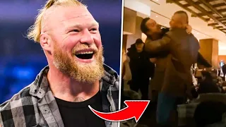 Brock Lesnar Slams Jackass Wee Man through a Table before WWE Royal Rumble (VIDEO)