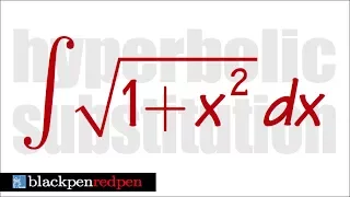 hyperbolic substitution, integral of sqrt(1+x^2)