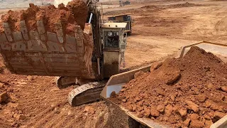 Huge Terex RH170 Shovel Excavator Loading Dumpers In Different Mining Sites - Mega Machines Movie