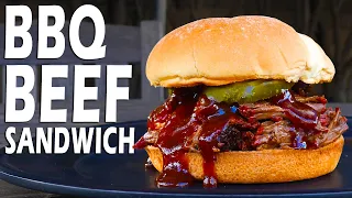 BBQ Beef Sandwiches Made From Smoked Chuck Roasts