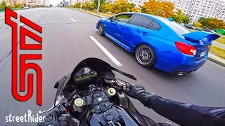 Guy in Subaru had tried | Subaru WRX STI vs Fireblade