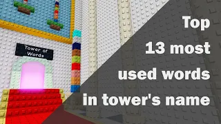 JToH Fun Facts - Top 13 most used words in tower's name