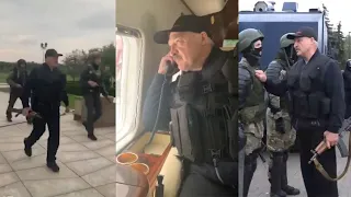 Лукашенко и Коля с автоматами на вертолете распугали протестующих