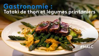 Gastronomie : tataki de thon et légumes printaniers