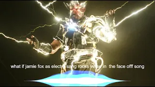 if jamie foxx as electro sang face off #faceoff #dwanyetherockjohnson #spidermannowayhome