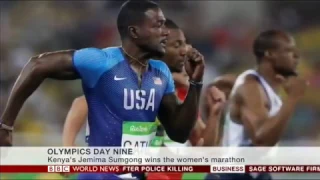 How Bolt won the 100m Final in Rio on BBC World News TV