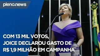 COM 13 MIL VOTOS, JOICE DECLAROU GASTO DE R$ 1,9 MILHÃO EM CAMPANHA | PLENO.NEWS