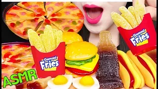 ASMR HAMBURGER GUMMY JELLY, GIANT PIZZA, FRIES, COLA 대왕 피자 젤리, 대왕 햄버거 젤리 먹방 EATING SOUNDS