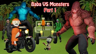 Gulli Bulli And Baba Vs Monsters Part 1 | Baba Vs Monsters Fight | Gulli Bulli | MJOH Toons