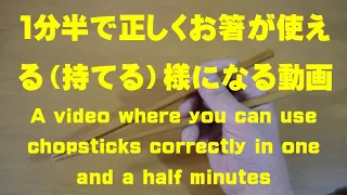 お箸の正しい使い方（持ち方）習得のコツ　Tips for learning how to properly use chopsticks