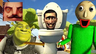 Hello Neighbor - New Secret Neighbor Skibidi Toilet Shrek Mario Baldi Gameplay Walkthrough