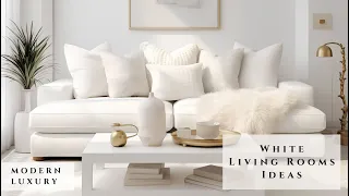 Inspiring White Living Room Interior Design Ideas | White Dreamhouse Cozy Elegance in American style