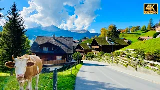 Driving on Fairytale-like Way , Lauterbrunnen to Grindelwald Road Trip | Autumn In Switzerland