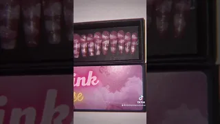 Pink sunrise cloud nail art- Press on nails