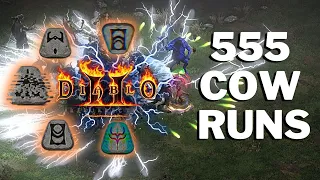 FOUND SOME REALLY JUICY DROPS in The Cow Level! Loot Highlights from 555 Hell Cow Runs!