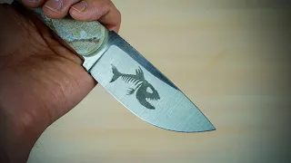 Как сделать любой рисунок на ноже в домашних условиях / How to make any drawing on a knife at home