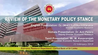 Monetary Policy Stance   No 1 of 2019