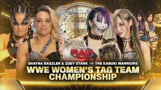 The Kabuki Warriors Vs Shayna Baszler & Zoey Stark Titulos Parejas Parte 2 - Raw 11/03/2024 Español