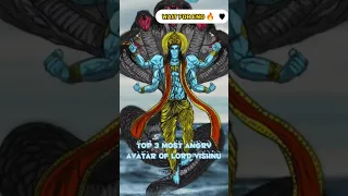 Top 3 most powerful and angry avatar of god Vishnu ⚔️ || #shorts #vishnu #parshuram #god