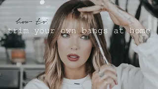 HOW TO TRIM and CUT YOUR OWN BANGS at home! *super easy method* // @ImMalloryBrooke