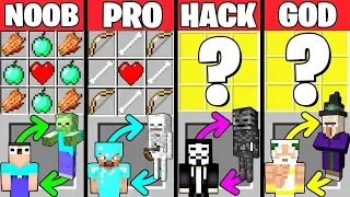 Minecraft Battle HOW TO PLAY MONSTER CRAFTING CHALLENGE NOOB vs PRO vs HACKER vs GOD Funny Animation