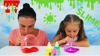 Челлендж КТО НАДУЕТ БОЛЬШЕ ПУЗЫРЬ ИЗ СЛИЗИ - ЛИЗУН - от Арины Challenge inflate large bubbles Slime