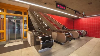 Sweden, Stockholm, Norsborg Subway station, U-Bahn, Metro, T-Bana, 4X escalator 5X elevator ride