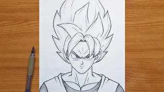 How to draw Goku Super Saiyan blue from Dragon Ball | Goku step by step | easy tutotial