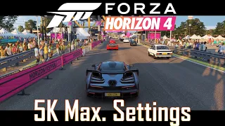 Forza Horizon 4 Benchmark at Maximum Settings on RTX3090 and Ryzen 9 5950X at 5K, 4K, 2K and FULL HD