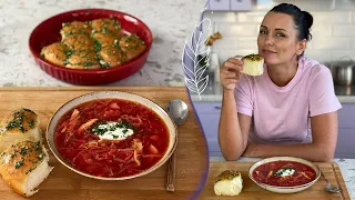 Borscht As Made By LIZA GLINSKAYA😍 VERY tasty😋garlic bread recipe😍