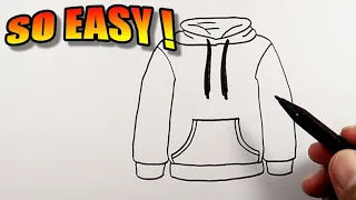 How to draw a hoodie with the hood down | Easy Drawings