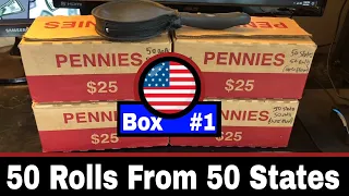 USA Penny Box Hunt #1 - 50 Rolls from 50 States!