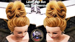 Latest high bun hairstyle with latest technique/ high bun hairstyle with spread technics/ high bun