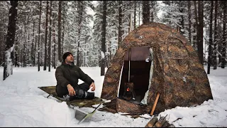 Winter Camping Hot Tent with Wood Stove