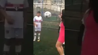 Female footballer with freestyle #shorts #subscribe #trending 😔