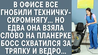 В офисе все гнобили техничку-скромнягу… Но едва она взяла слово на планерке, босс схватился за ведро