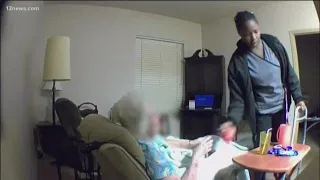 Caretaker arrested after video shows her hitting a 96-year-old woman